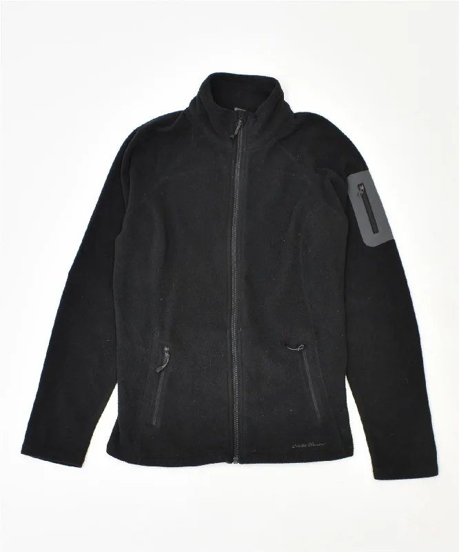 Women's Activewear Attire EDDIE BAUER Womens Polartec Fleece Jacket UK 8 Small Black Polyester