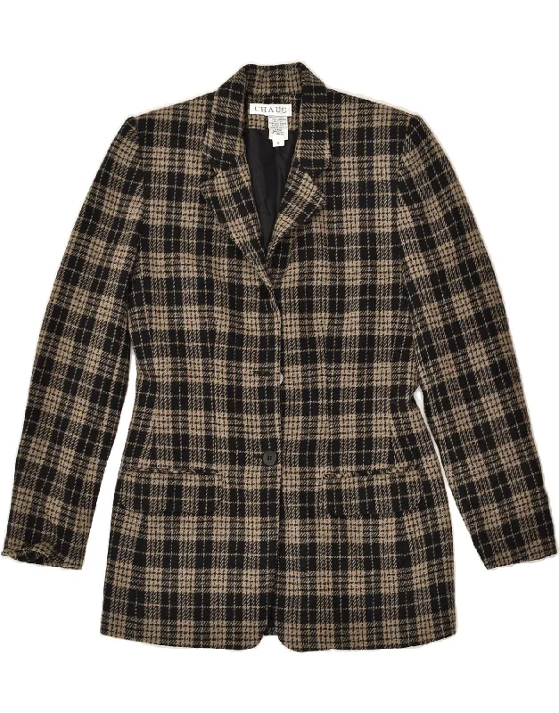 End of Season Sale VINTAGE Womens 3 Button Blazer Jacket US 4 Small Beige Check Wool End of Season Sale VINTAGE Womens 3 Button Blazer Jacket US 4 Small Beige Check Wool