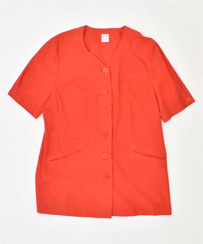 Comfortable Women's Clothing GATSBY Womens Short Sleeve 6 Button Blazer Jacket EU 46 XL Red Polyester Comfortable Women's Clothing GATSBY Womens Short Sleeve 6 Button Blazer Jacket EU 46 XL Red Polyester
