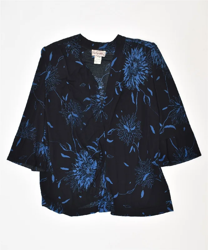 Women's Resort Attire AMS'ELLE Womens 3/4 Sleeve Blazer Jacket US 2 XS Black Floral Viscose Women's Resort Attire AMS'ELLE Womens 3/4 Sleeve Blazer Jacket US 2 XS Black Floral Viscose
