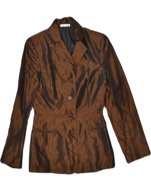 Seasonal Sale VINTAGE Womens 4 Button Blazer Jacket IT 40 Small Brown Acetate