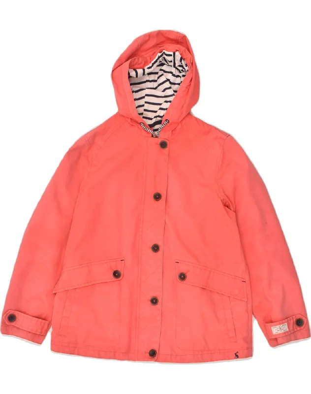 Women's Office Clothing JOULES Womens Hooded Rain Jacket UK 12 Medium Red Cotton