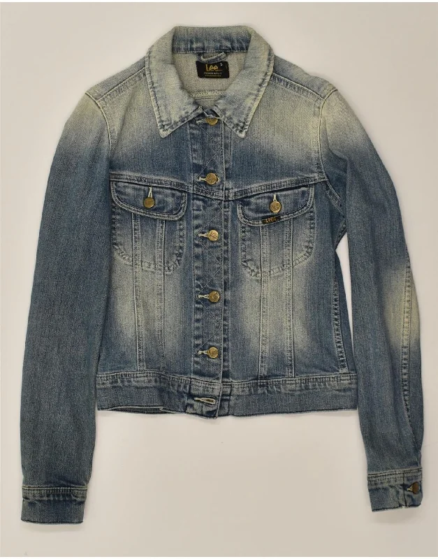 Casual Chic Women's Clothes LEE Womens Denim Jacket UK 8 Small Blue Cotton