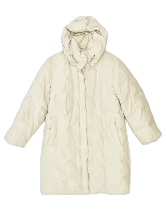 Women's Fashion Clothing ASTROLABIO Womens Hooded Padded Coat EU 38 Medium Beige Polyester Women's Fashion Clothing ASTROLABIO Womens Hooded Padded Coat EU 38 Medium Beige Polyester