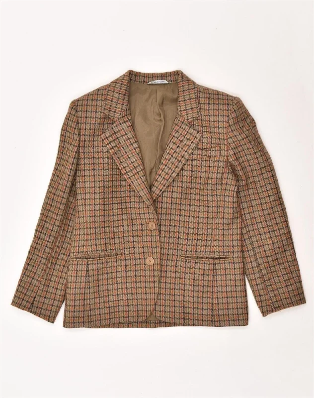 Women's Evening Wear Attire VINTAGE Womens 2 Button Blazer Jacket UK 14 Medium Brown Houndstooth Women's Evening Wear Attire VINTAGE Womens 2 Button Blazer Jacket UK 14 Medium Brown Houndstooth