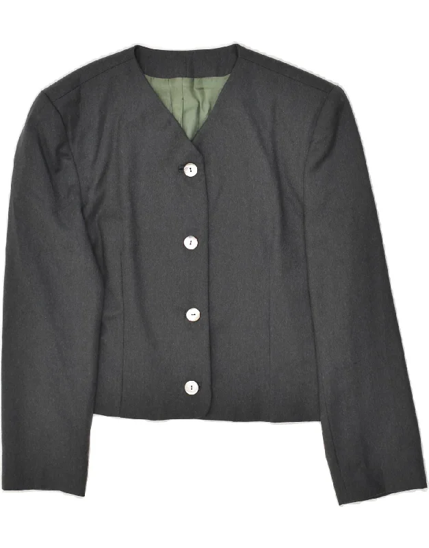Women's Functional Outfit For Outdoor Activities VINTAGE Womens 4 Button Blazer Jacket UK 14 Medium Grey Women's Functional Outfit For Outdoor Activities VINTAGE Womens 4 Button Blazer Jacket UK 14 Medium Grey