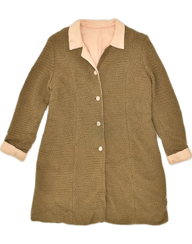 Women's Fashionable Clothing Sets VINTAGE Womens Overcoat UK 12 Medium Khaki