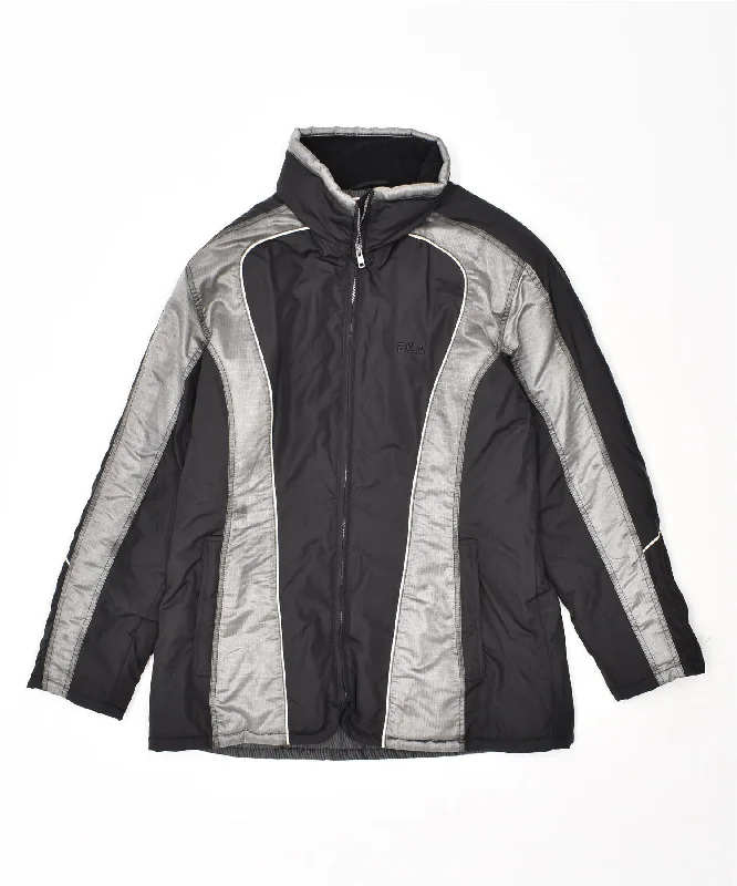Women's Holiday Apparel FILA Womens Windbreaker Jacket UK 14 Medium Black Colourblock Polyamide Women's Holiday Apparel FILA Womens Windbreaker Jacket UK 14 Medium Black Colourblock Polyamide