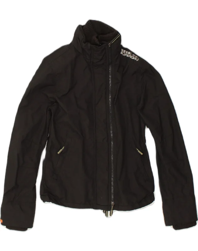 Stylish Outerwear Clothes For Women SUPERDRY Womens Rain Jacket UK 14 Medium Black Polyester Stylish Outerwear Clothes For Women SUPERDRY Womens Rain Jacket UK 14 Medium Black Polyester