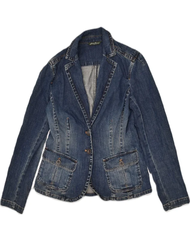 Women's Party Clothes EDDIE BAUER Womens Denim Jacket UK 12 Medium Navy Blue Cotton