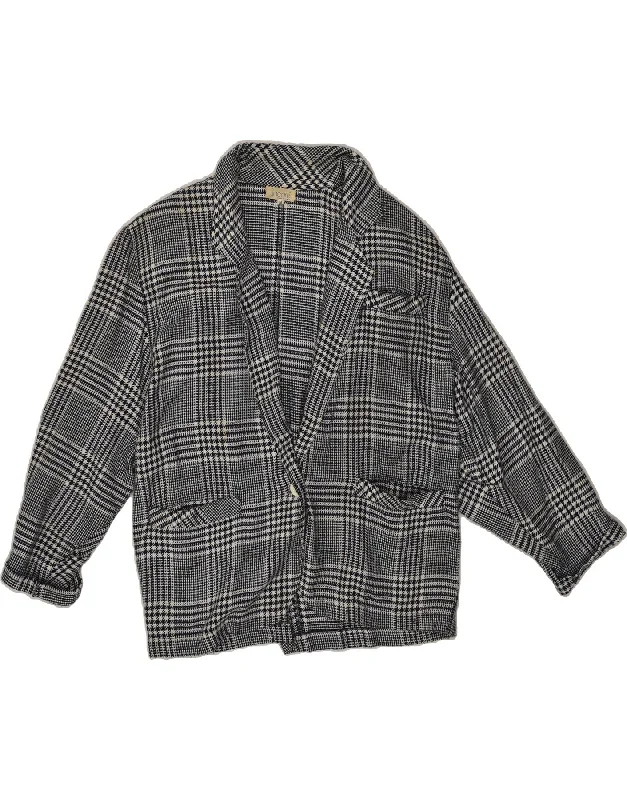 Effortless Chic for Women VINTAGE Womens 1 Button Blazer Jacket UK 12 Medium Grey Check Polyester Effortless Chic for Women VINTAGE Womens 1 Button Blazer Jacket UK 12 Medium Grey Check Polyester