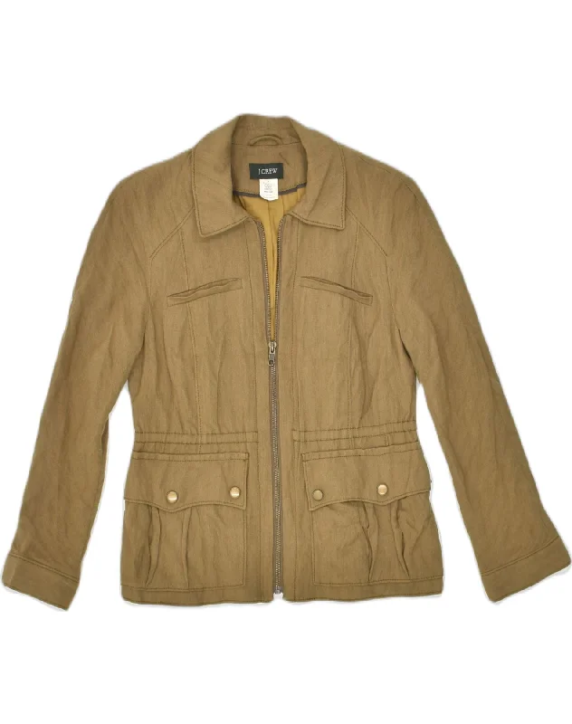 Women's Activewear Outfit J. CREW Womens Utility Jacket US 4 Small Brown Rayon