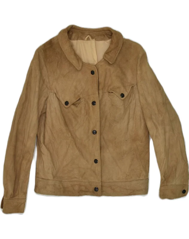 Women's Workout Clothing VINTAGE Womens Suede Leather Jacket UK 10 Small Brown Leather Women's Workout Clothing VINTAGE Womens Suede Leather Jacket UK 10 Small Brown Leather