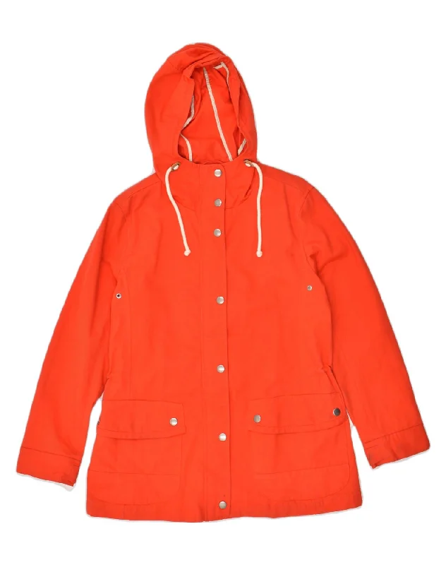 Women's Evening Outfit GAP Womens Hooded Overcoat UK 8 Small Orange Cotton