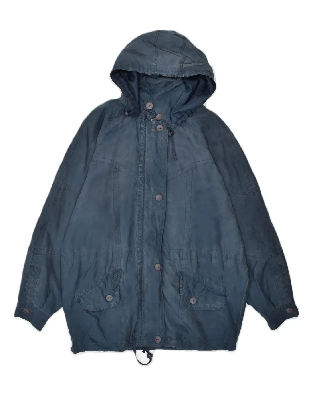 Sale Clearance BRUGI Womens Hooded Overcoat IT 44 Medium Navy Blue