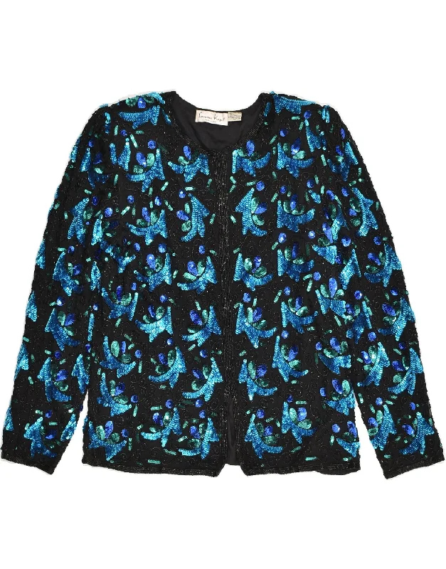 Bold and Elegant Women's Fashion LAURENCE KOZAR Womens Blazer Jacket UK 12 Medium Blue Floral Silk Bold and Elegant Women's Fashion LAURENCE KOZAR Womens Blazer Jacket UK 12 Medium Blue Floral Silk