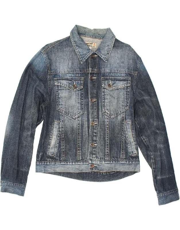 Clearance Sale WPM Womens Denim Jacket UK 16 Large Navy Blue Cotton