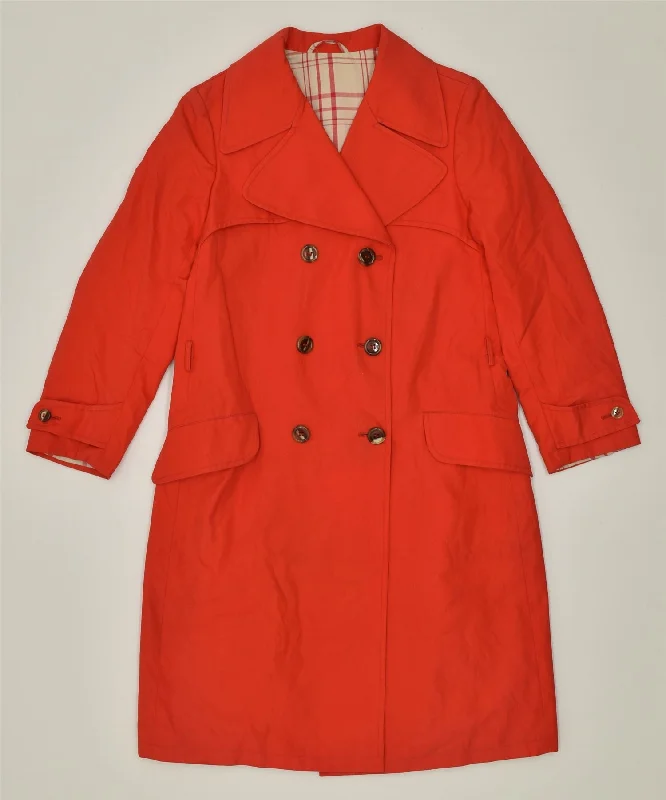 Stylish Women's Outerwear Apparel WESTON Womens Double Breasted Overcoat IT 42 Medium Red Polyester Vintage Stylish Women's Outerwear Apparel WESTON Womens Double Breasted Overcoat IT 42 Medium Red Polyester Vintage