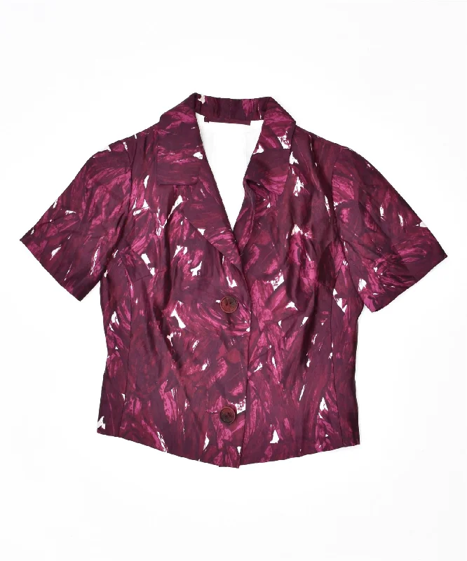 Women's Vintage Clothes VINTAGE Womens Short Sleeve 2 Button Blazer Jacket UK 16 Large Purple Women's Vintage Clothes VINTAGE Womens Short Sleeve 2 Button Blazer Jacket UK 16 Large Purple
