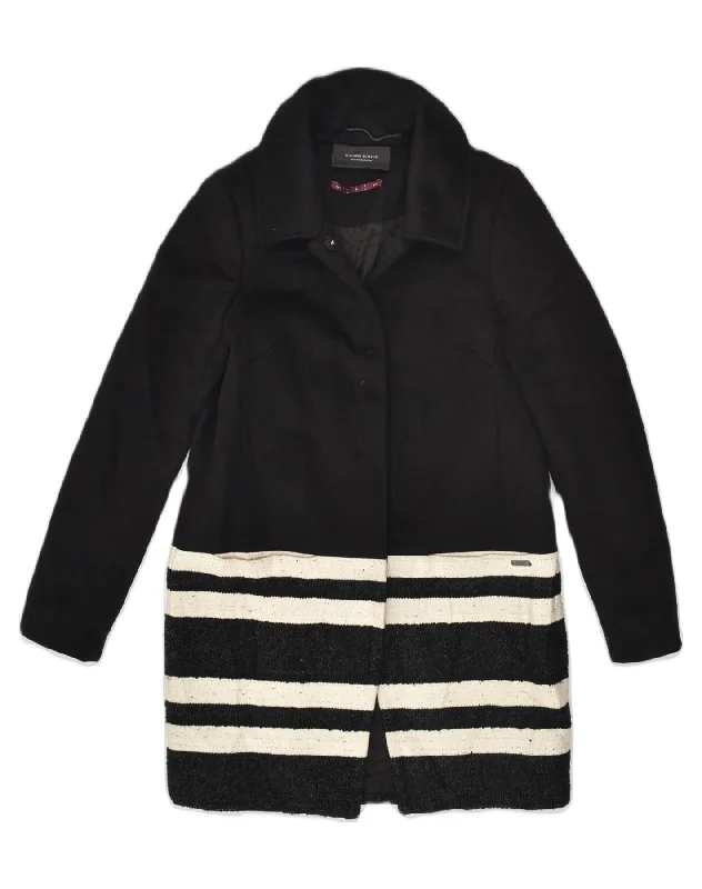 Flash Sale Online SCOTCH & SODA Womens Overcoat UK 12 Medium Black Striped Wool
