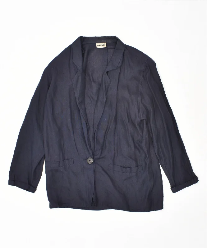 Relaxed Fit Women's Fashion MABB Womens 1 Button Blazer Jacket IT 44 Large Navy Blue Acetate Vintage Relaxed Fit Women's Fashion MABB Womens 1 Button Blazer Jacket IT 44 Large Navy Blue Acetate Vintage