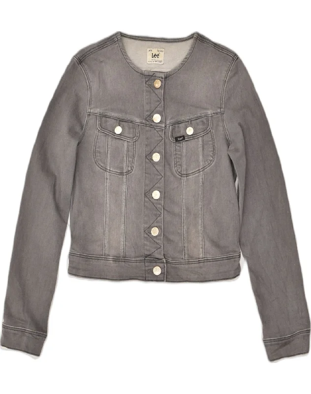 Outfits For Girls LEE Womens Denim Jacket UK 10 Small Grey Cotton