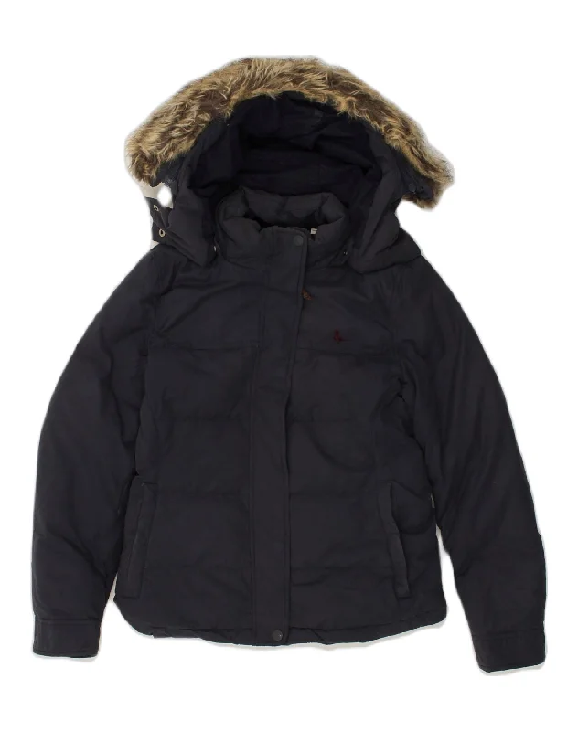 Women's Holiday Clothing JACK WILLS Womens Hooded Padded Jacket UK 8 Small Navy Blue Polyester Women's Holiday Clothing JACK WILLS Womens Hooded Padded Jacket UK 8 Small Navy Blue Polyester