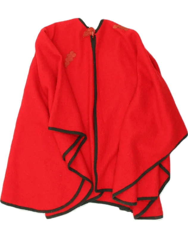 Women's Cozy Outfit For Lounging VINTAGE Womens Poncho Coat One size Red