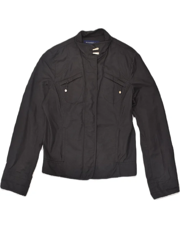 Flash Sale Clothing TRUSSARDI Womens Zip Bomber Jacket IT 44 Medium Black
