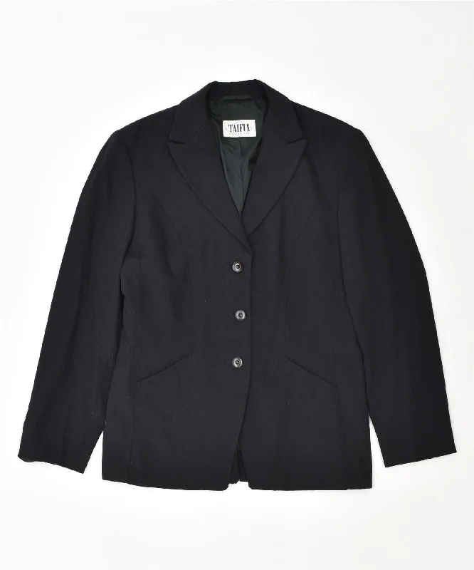 Women's Seasonal Clothing TAIFUN Womens 3 Button Blazer Jacket UK 38 Medium Black Acetate Vintage Women's Seasonal Clothing TAIFUN Womens 3 Button Blazer Jacket UK 38 Medium Black Acetate Vintage