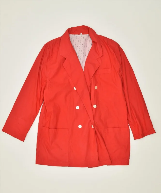 Clothes Women VINTAGE Womens Double Breasted Blazer Jacket IT 46 Large Red