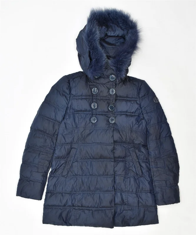 Women's Casual Apparel KEJO SOUL Womens Hooded Padded Jacket IT 40 Small Navy Blue Polyester Women's Casual Apparel KEJO SOUL Womens Hooded Padded Jacket IT 40 Small Navy Blue Polyester