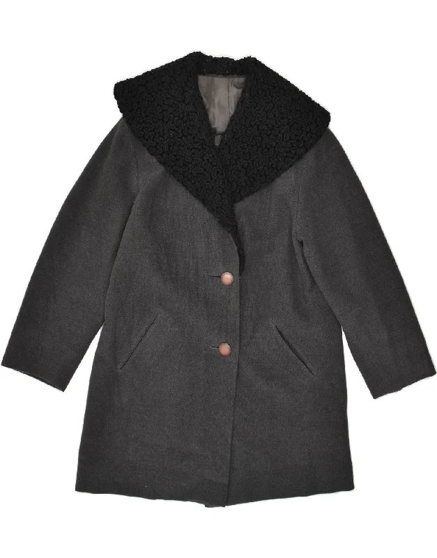 Women's Seasonal Clothing VINTAGE Womens Overcoat UK 14 Medium Grey