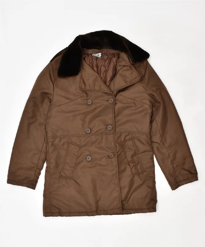 Women's Active Clothing RDS Womens Pea Coat UK 16 Large Brown Polyamide