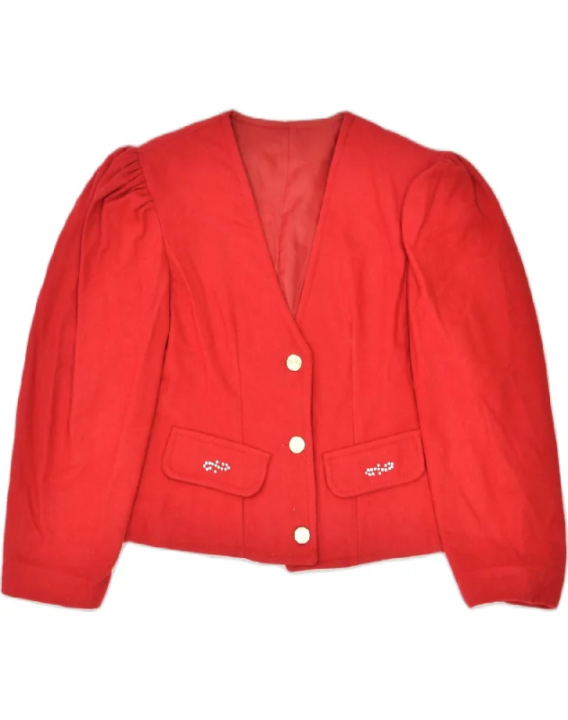 Casual Dresses for Women VINTAGE Womens 3 Button Blazer Jacket IT 38 XS Red Wool