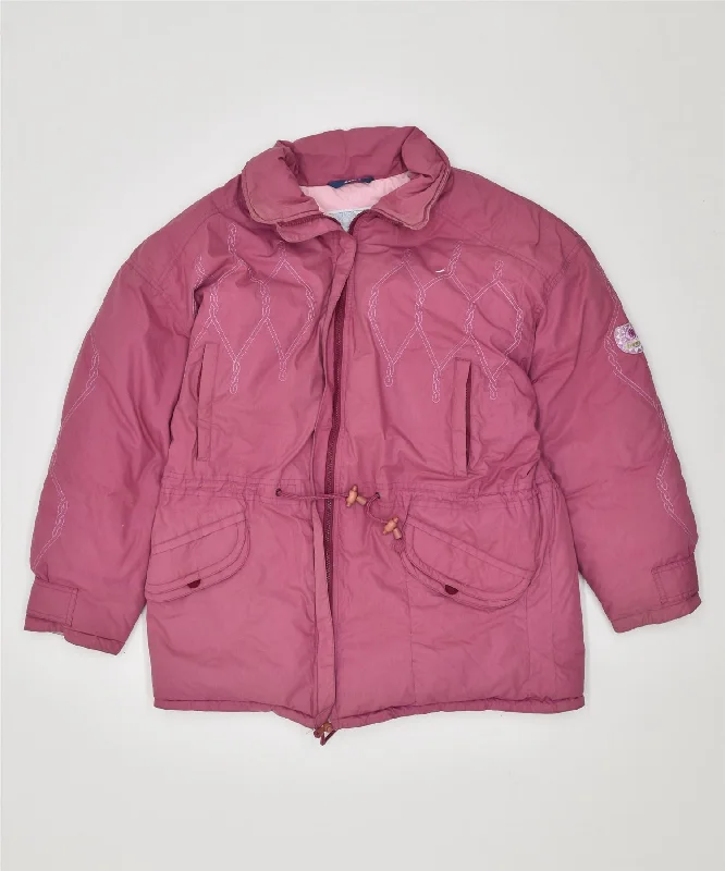 Street Style Fashion DIADORA Womens Padded Jacket UK 14 Medium Pink Polyester