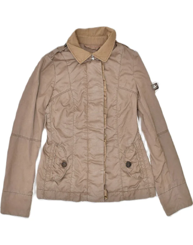 Women's Clothing Sets PEUTEREY Womens Bomber Jacket IT 40 Small Brown Polyurethane
