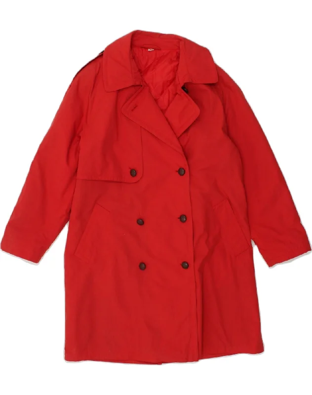 Fashion-forward Women's Wear VINTAGE Womens Double Breasted Coat EU 40 Medium Red Polyester Fashion-forward Women's Wear VINTAGE Womens Double Breasted Coat EU 40 Medium Red Polyester
