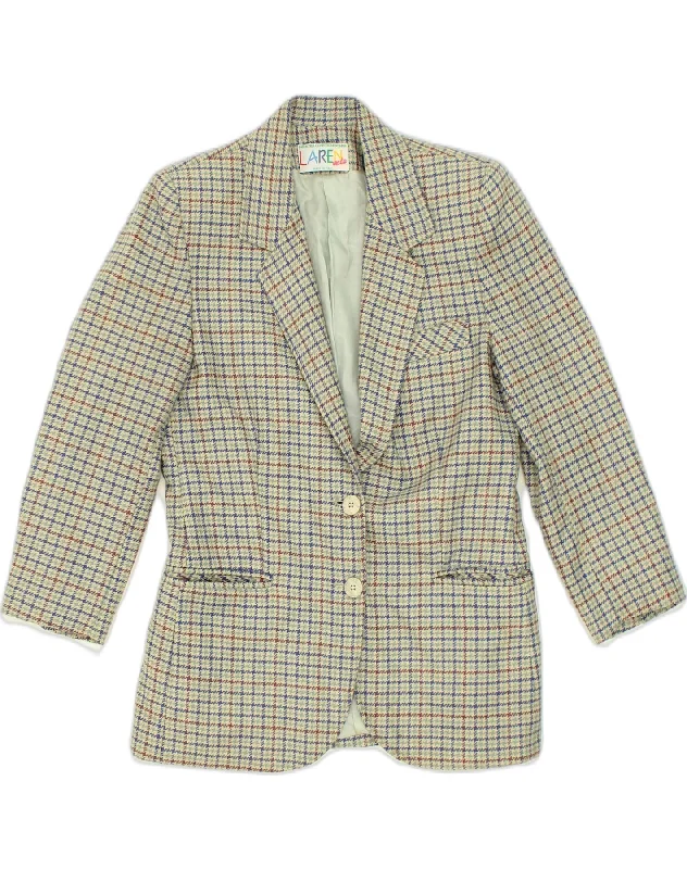 Women's Occasion Wear Clothes VINTAGE Womens 2 Button Blazer Jacket IT 42 Medium Grey Check Women's Occasion Wear Clothes VINTAGE Womens 2 Button Blazer Jacket IT 42 Medium Grey Check