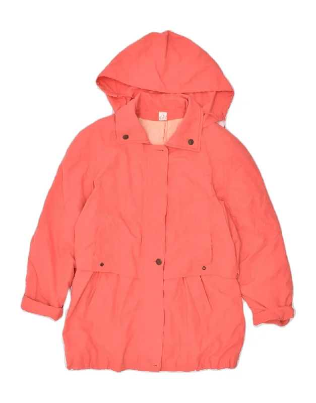 Women's Trendy Clothing VINTAGE Womens Oversized Hooded Parka Jacket UK 12 Medium Orange Polyester Women's Trendy Clothing VINTAGE Womens Oversized Hooded Parka Jacket UK 12 Medium Orange Polyester
