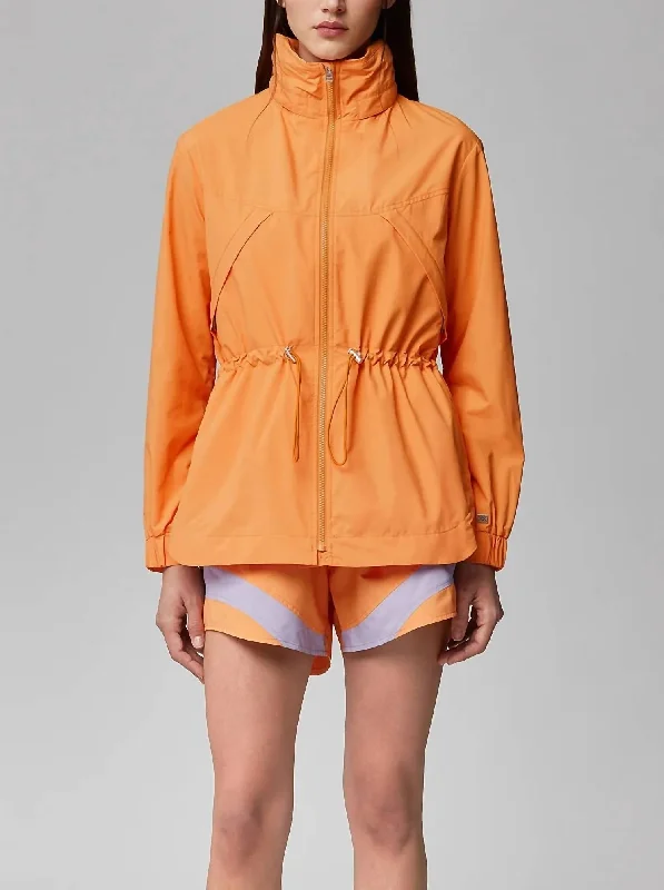 Elegant Women's Clothing Raven Hooded Rainwear Coat In Melon