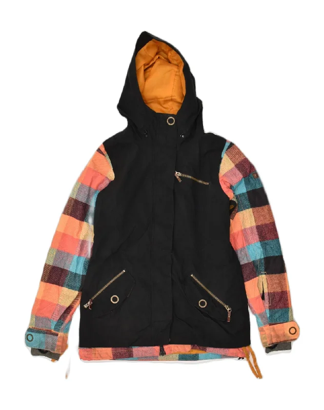 Fashion Essentials ROXY Womens Longline Hooded Windbreaker Jacket UK 14 Medium Black Fashion Essentials ROXY Womens Longline Hooded Windbreaker Jacket UK 14 Medium Black