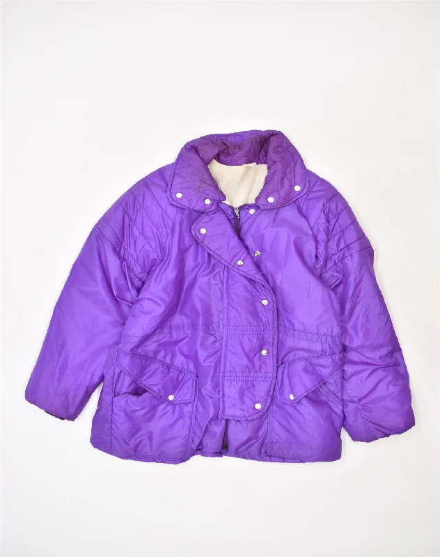 Affordable Online Boutiques VINTAGE Womens Padded Jacket UK 18 XL Purple Polyamide