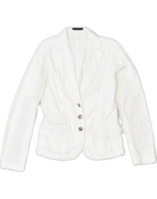 Effortless Chic for Women SASCH Womens 3 Button Blazer Jacket UK 8 Small White Cotton