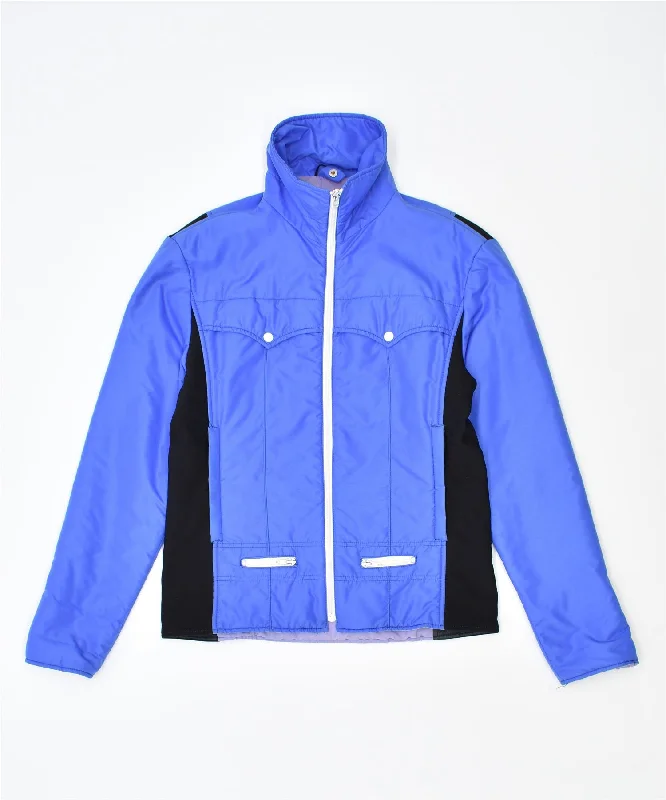 Graceful Fashion VINTAGE Womens Windbreaker Jacket UK 12 Medium Blue Polyamide