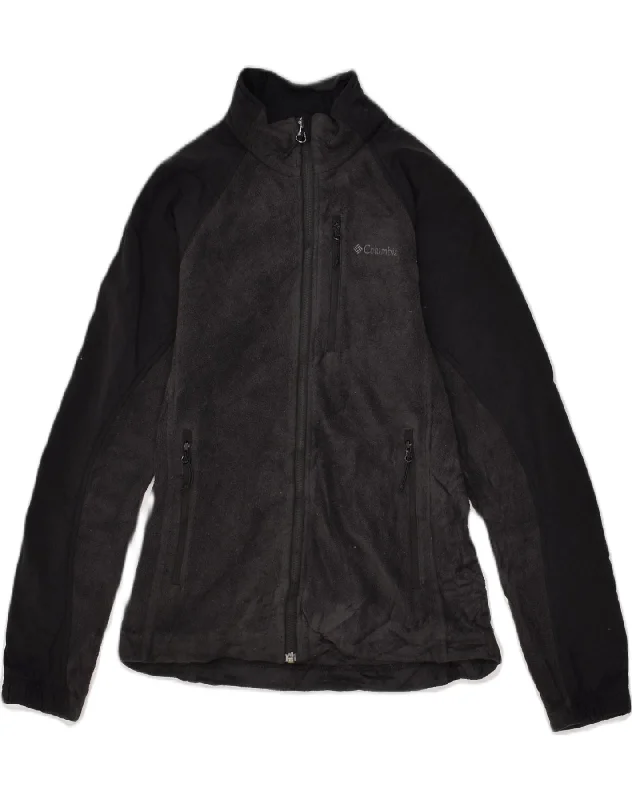 Clothes Sales COLUMBIA Womens Fleece Jacket UK 12 Medium Black Polyester