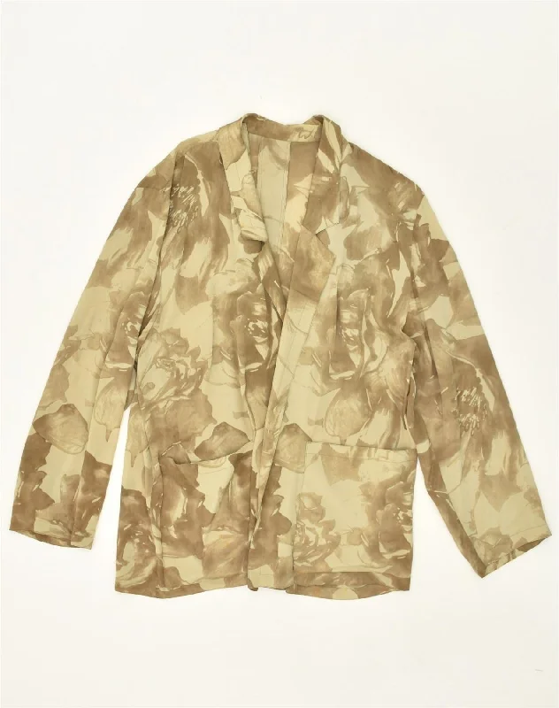 Outfits For Girls VINTAGE Womens Blazer Jacket UK 16 Large Beige Floral