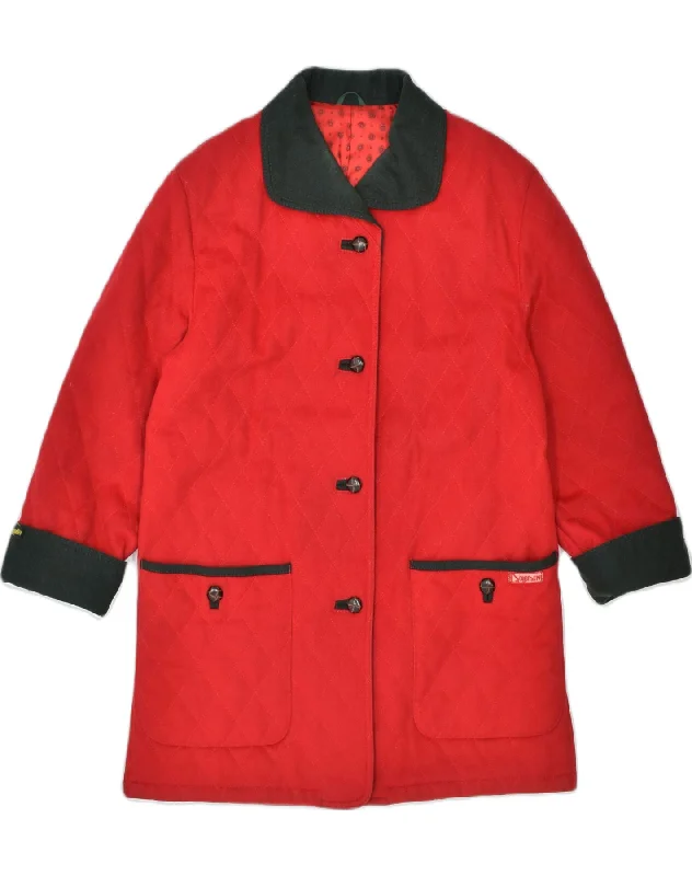 Women's Trendy Casual Outfit DOLOMITEN Womens Quilted Overcoat IT 44 XL Red Virgin Wool Women's Trendy Casual Outfit DOLOMITEN Womens Quilted Overcoat IT 44 XL Red Virgin Wool
