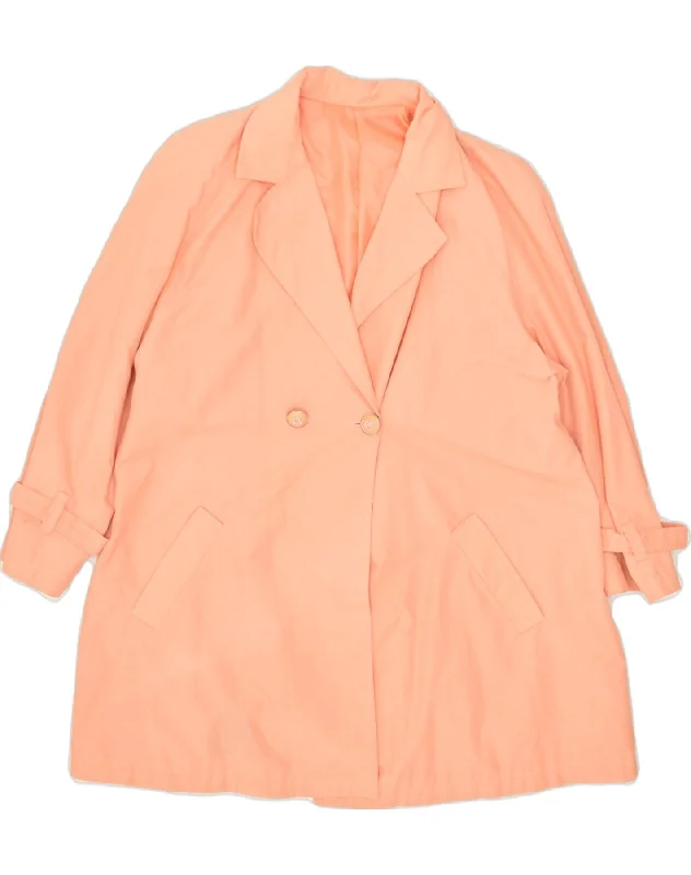 Stylish Everyday Clothing VINTAGE Womens Double Breasted Trench Coat IT 44 Medium Orange Polyester Stylish Everyday Clothing VINTAGE Womens Double Breasted Trench Coat IT 44 Medium Orange Polyester