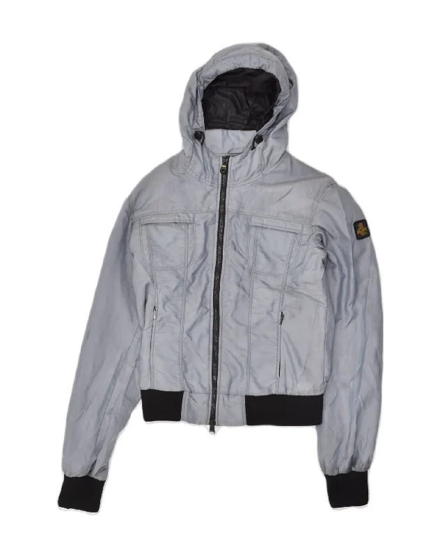 Fashionable Women's Clothes REFRIGIWEAR Womens Hooded Bomber Jacket UK 12 Medium Grey Polyamide Fashionable Women's Clothes REFRIGIWEAR Womens Hooded Bomber Jacket UK 12 Medium Grey Polyamide